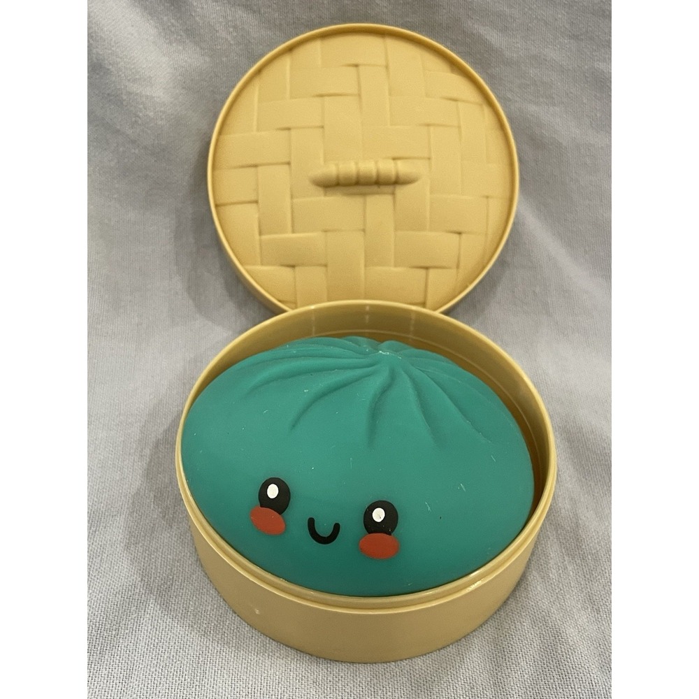 NEW Open Mystery Bun Squishy Dumpling Fidget Fun - Angry Glitter Edition - Teal